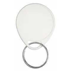 Pack of 25 rectangular key tags made of white plastic with a blank label surface. Each tag has an overall height of 4-7/8 inches. Suitable for custom marking and identification of keys in organizational systems.