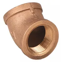 This 45° metal pipe elbow is a low-pressure threaded pipe fitting with 2-inch female NPT threaded connections on both ends. It is rated for a maximum operating pressure of 200 psi. Used in piping systems to change flow direction, it is suitable for water, air, or non-corrosive fluid lines