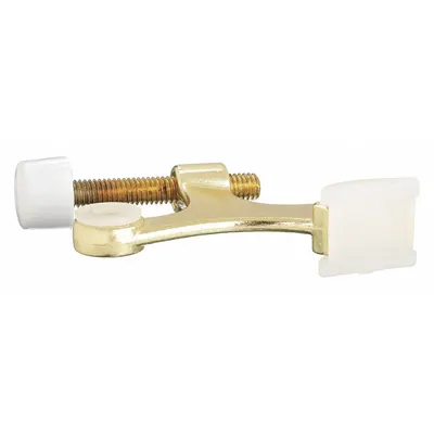OEM Brass Hinge Pin Door Stop, Gold, 2 in L x 1/2 in W x 1 in H - Standard Door Stops