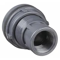 SPEARS Bulkhead Tank Fitting: PVC Body, 1 in Female NPT Threaded Inside, Neoprene Gasket (MPN 8172-010)