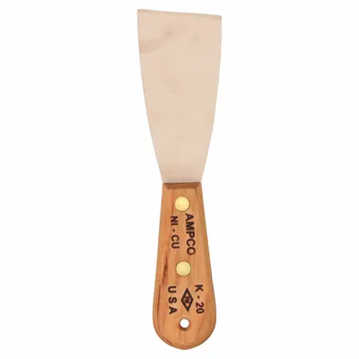 AMPCO Putty Knife: Bld. Mat. Beryllium Copper, Hdl. Mat. Wood, Stiff - Standard Scrapers
