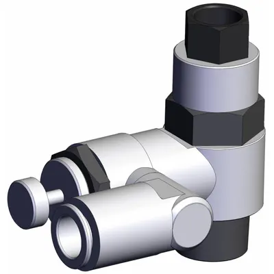 SMC Piloted Non-Return Valve: Universal Fitting, Knurled, 1/2 in Valve Body Size - Adjustable Direction Speed Controllers with Pilot Check Valve