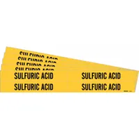 Pipe Marker: Sulfuric Acid, Yellow, Black, Fits 3/4 to 2 3/8 in Pipe O.D., 4 Pipe Markers, 5 PK (MPN 7279-4-PK)