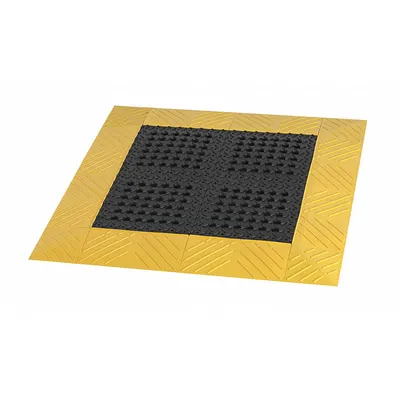 NOTRAX Interlocking Drainage Mat: 30 in x 3 ft, 1 in Thick, Diamond Plate - Standard Drainage Mats