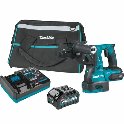 MAKITA Rotary Hammer Kit: D-Handle, 40V DC, SDS-Plus, 1 1/8 in max, 4.0 Ah, 2.3 ft-lb - Makita Cordless Rotary Hammers