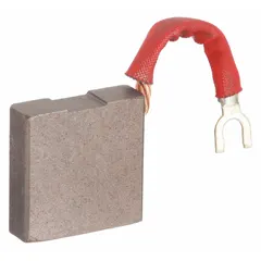 Motor brush providing electrical contact between stationary and rotating parts for commutation in electric motors. Compatible with LEESON model 108920.00. Used as a replacement part in industrial motor applications such as conveyors, pumps, and fans.