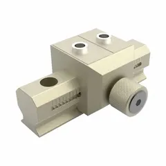 Adjustable gripper jaw for VGP/VZP series parallel grippers. Constructed from anodized aluminum alloy with a 1.5 mm adjustment pitch. Used for precise workpiece gripping in automated assembly, machining, and material handling systems.