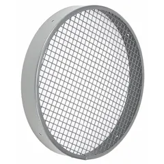 This steel inlet guard features a baked polyester epoxy finish and 1/2 in wire spacing. It includes mounting hardware and is OSHA compliant. Designed for use with compatible units, it protects the inlet from debris and accidental contact in HVAC and ventilation systems.