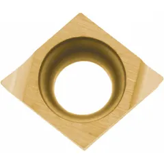 This diamond indexable turning insert is designed for precision machining of non-ferrous materials such as aluminum, copper, and plastics. It is suitable for turning, facing, and profiling operations where high surface finish and extended tool life are required. The CCET geometry supports finishing applications in general machining contexts.