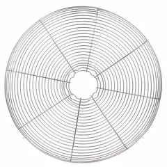 Fan guard designed for use with HVACR equipment to protect personnel from rotating fan blades and prevent debris entry. Suitable for installation on commercial exhaust fans, condenser units, and ventilation systems in industrial facilities and warehouses.