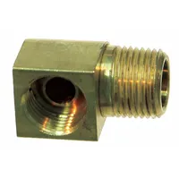Flared Fitting Adapter: 1/2 in OD x 3/8 in Pipe Fitting Size, Threaded, 3/4"-18 Thread Size A, Brass (MPN 49IF-8-6)