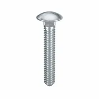 Carriage Bolt: Square Neck, #10-24 Thread Size, 1 1/4 in lg, Steel, Grade 2, Zinc-Plated, 100 PK (MPN ZBOLT-443)