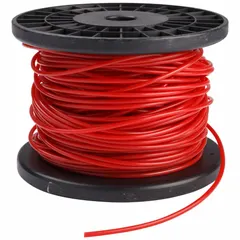 This 164 ft red nylon lockout cable is designed for use in lockout/tagout procedures to isolate energy sources. It is corrosion resistant and serves as a replacement or extension cable for compatible cable lockout devices in industrial maintenance applications.