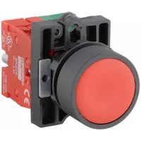 DAYTON Flush Push Button Operator: Non-Illuminated, Flush Profile, Non-Metallic, 22 mm, 1NO/1NC