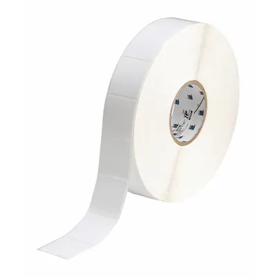 BRADY Wraparound Label: 1 3/4 in x 1 7/8 in, Nylon, Black on White - Brady Precut Label Rolls