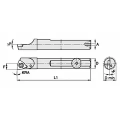 This indexable boring bar is designed for precision internal machining operations such as boring, facing, and contouring. It is suitable for use in CNC lathes and machining centers for metalworking applications.