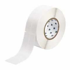 Precut vinyl label roll cartridge for thermal-transfer printing. White matte finish. Designed for wire gauges 12 AWG to 8 AWG. Compatible with BBP81 printer series; requires IP-R4302 ribbon. Used for permanent identification of wires and cables in control panels and electrical installations.