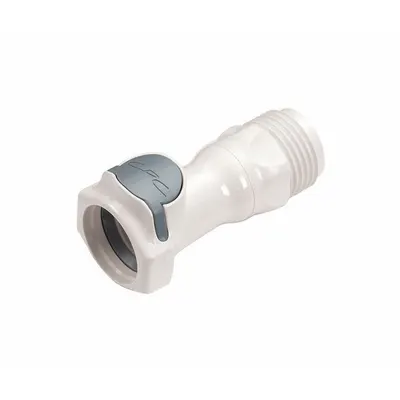 CPC Quick Connection Coupling: Straight, 3/4 in Pipe Size, Quick-Disconnect Coupler x GHT - Polysulfone Quick-Disconnect Tube Fittings