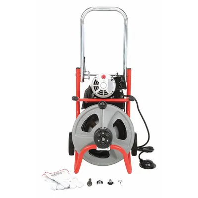RIDGID Drain Cleaning Machine: Corded, K-400AF, For 1 1/2 in to 4 in Pipe, 1/2 in Cable Dia. - Corded Drum Machines