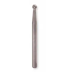 This WIDIA carbide bur features a ball-shaped head with a single-cut design for fast material removal and a smooth finish. It is suited for deburring, contouring, and shaping ferrous and non-ferrous metals. Head diameter: 3/32"; shank diameter: 1/8"; type: SD-41.