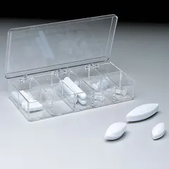 Egg-shaped stir bar made of Alnico, 64 mm overall length and 20 mm diameter, white in color. Autoclavable for sterile laboratory use. Suitable for mixing in beakers and flasks, providing smooth rotation for suspending solids or creating uniform solutions.