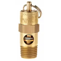 CONRADER Safety Valve: Soft Seat, 1/4 in (M)NPT Inlet (In.), 3/16 in (F)NPT Outlet (In.), Brass (MPN SRV187-1/4-75)