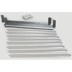 Steel louver in gray finish. Overall dimensions 19-3/16 in height, 20-3/4 in width, 3-5/8 in depth. Used to direct airflow from hydronic unit heaters in wall or ceiling installations.