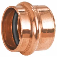 NIBCO Crimp Fitting Cap: Cap, 2 in CTS x 2 in CTS x 2 in Pipe size, Press-fit x Press-fit, Copper (MPN 9172900PC)