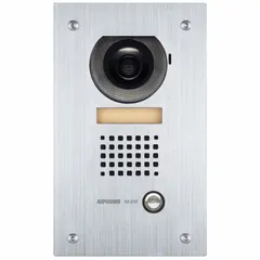The AIPHONE AX-DVF is an outdoor video door station from the AX Series, operating on 24 V DC. It is designed for flush-mount installation and includes mounting hardware. This unit enables two-way audio and video communication at entry points in video intercom systems.