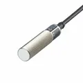 Shielded cylindrical inductive proximity sensor with normally open output and 2-wire non-terminated cable. Accepts both AC and DC supply voltages from 20 to 250 V. Used for non-contact detection of metal objects in industrial automation, packaging, and material handling applications.