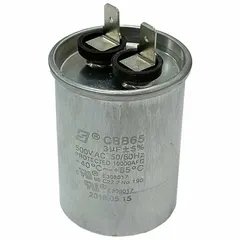 Replacement capacitor designed for use with Dayton portable salamander electric heaters. This component supports motor start and run functions in heating equipment used for temporary or supplemental heating in construction and industrial settings.