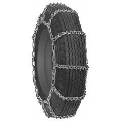 Steel V-Bar ladder tire chain for light duty trucks, compatible with 245/75-19.5 tires. Provides traction on snow and ice for improved vehicle control in winter conditions.