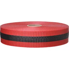 Pattern Barrier Tape, 200 ft L x 2 in W, Black/Red, Polyethylene, No Legend