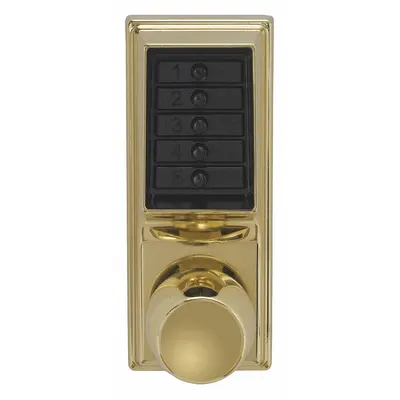 KABA SIMPLEX Mechanical Push Button Lockset: Brass (MPN 1011-03-41) - Mechanical Keyless Access Locksets