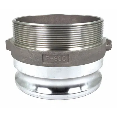 OEM Cam and Groove Adapter: 6 in Coupling Size, 6 in Hose Fitting Size, 6"-8 Thread Size - Type F Aluminum Cam & Groove Fittings