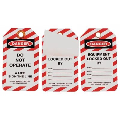 SKILCRAFT Lockout Tag: Danger, Locked Out Device, Plastic, Date/Dept/Name/Time - Safety