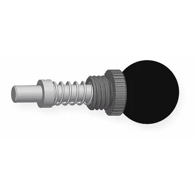 INNOVATIVE COMPONENTS Weld Mount Retractable Spring Plunger: Ball Knob, 0.375 in Plunger Wd - Nonlocking Ball-Knob Weld-Mount Indexing Plungers
