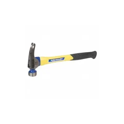 VAUGHAN Claw Hammer: Steel, Textured Grip, Fiberglass Handle, 21 oz Head Wt, 16 in Overall Lg - Steel Straight-Claw Hammers