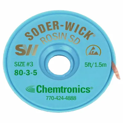CHEMTRONICS Rosin Flux Desoldering Braid #3 - Rosin Flux Desoldering Braids