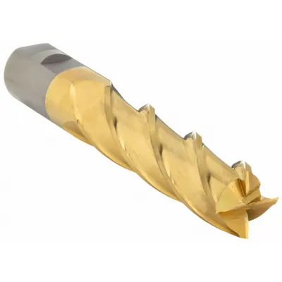 CLEVELAND Square End Mill: High Speed Steel, TiN Coated, 4 Flute, 1-1/8" Mill Dia - General Purpose High-Speed Steel Square End Mills