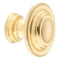 PRIME-LINE Closet Door Pull Knob: Brown, Zinc, Brass Plated, 1 3/8 in Projection (MPN N 7369)