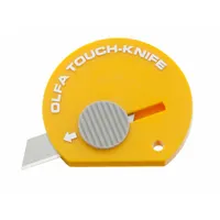 OLFA Utility Knife: 2 in Overall Lg, Stainless Steel Std Tip, Plastic, Yellow, Non-Changeable (MPN TK-4Y)