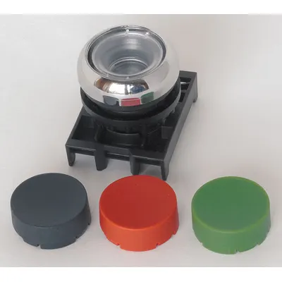 EATON Extended Push Button: Black/Green/Red, 22 mm Mounting Size, Metallic - Extended-Length Push-Button Operators