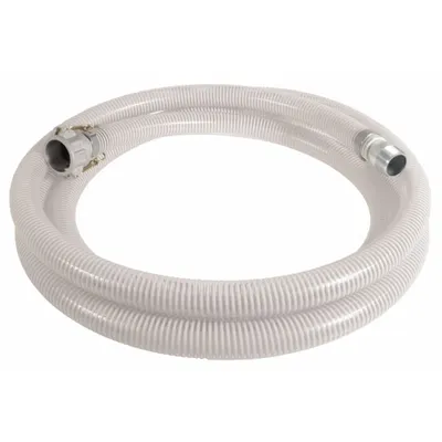 OEM PVC Water Suction & Discharge Hose Assembly, 3 in x 3 in, 55 psi, Clear/White - PVC Water Suction & Discharge Hose Assemblies with PVC Helix Reinforcement