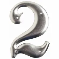 Number Label: 2, Silver, 3 in Character Ht, 2 in Overall Wd, Uppercase, 10 Pieces, (10) Packs, 10 PK (MPN 1600-2)