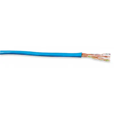 GENSPEED Category Cable: 100 ft Cable Lg, 24 AWG, Riser, Blue, PVC, Std, 5131278E - Category 5e Cable