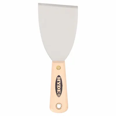 HYDE Scraper: Bld. Mat. Carbon Steel, Hdl. Mat. Hardwood, Stiff - Standard Scrapers