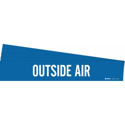 BRADY Pipe Marker: Outside Air, Blue, White, Fits 2 1/2 to 7 7/8 in Pipe O.D. - Outside Air Adhesive Pipe Markers