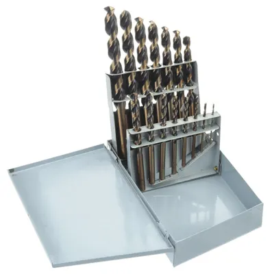 OEM Jobber Length Drill Bit Set: 15 Pc - General Purpose High-Speed Steel Jobber-Length Drill Bit Sets