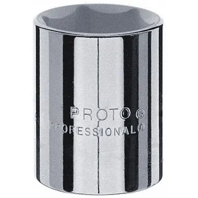 PROTO Socket: SAE, 1/2 in Drive Size, 1 7/16 in Socket Size, 6-Point, Std, Chrome - 1/2" Drive Hand Sockets